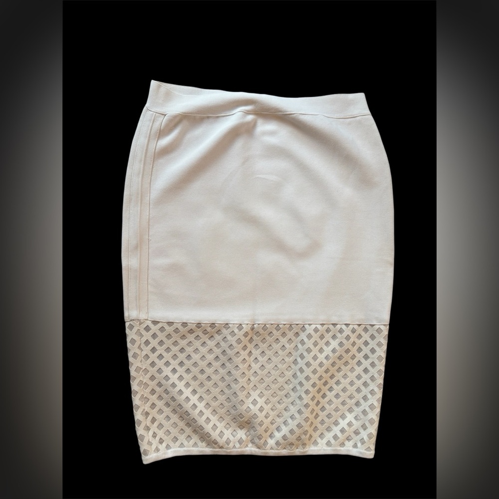 Marciano White/Cream Skirt with Mesh Detail - Size M